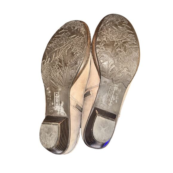 Pikolinos Brujas Ankle Boots Women's Size 9 Taupe Leather Side Zip Shoe Buckle - Picture 6 of 7